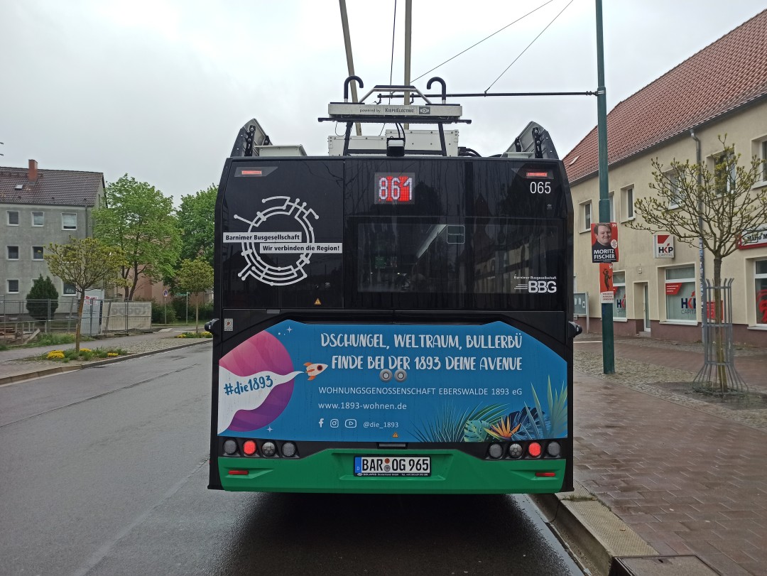 Gelenkobus Nr. 065 vom polnischen Typ Solaris Trollino 18 Kiepe IMC